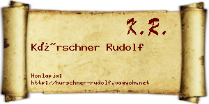 Kürschner Rudolf névjegykártya